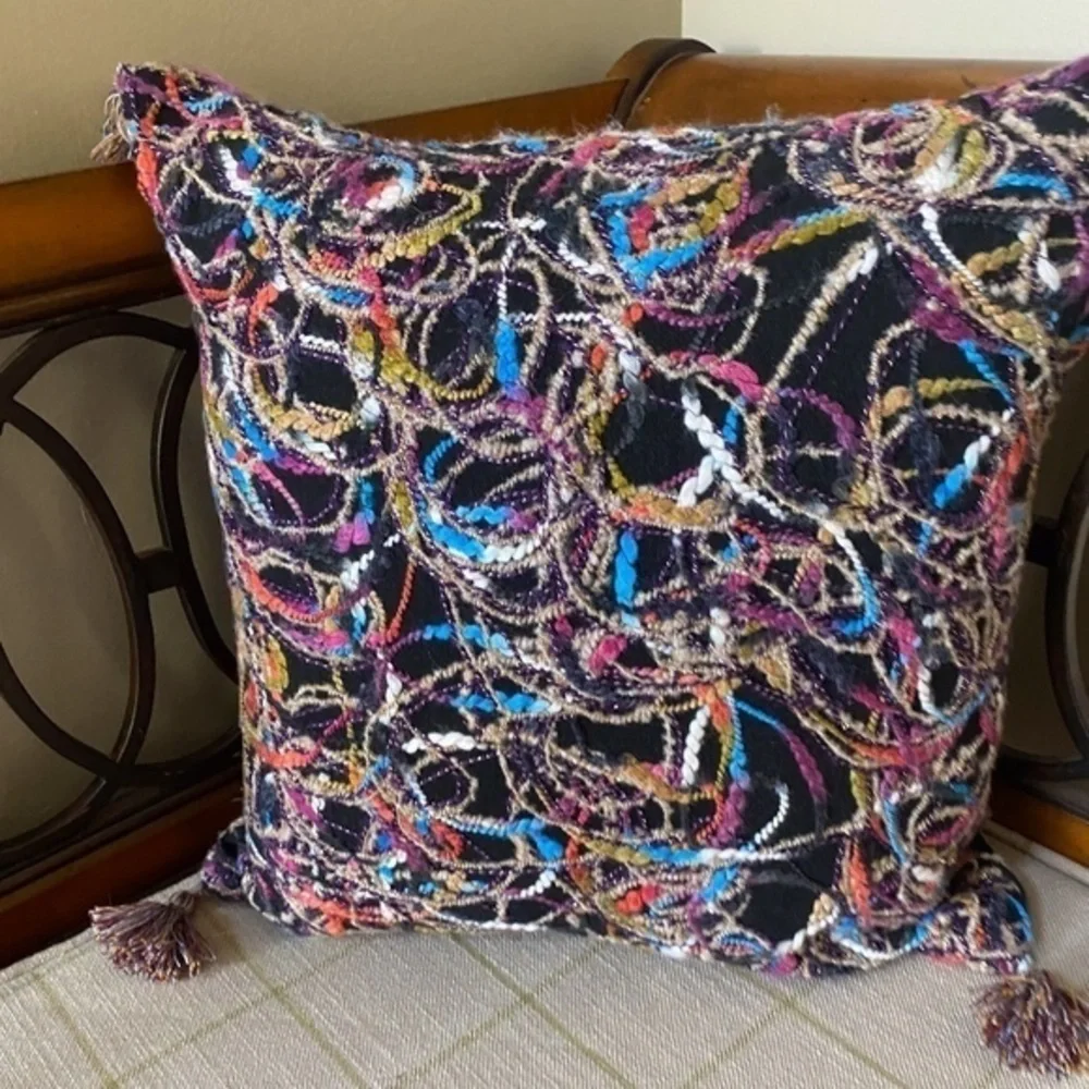 Anthropologie Multi Color Throw Pillow Cover